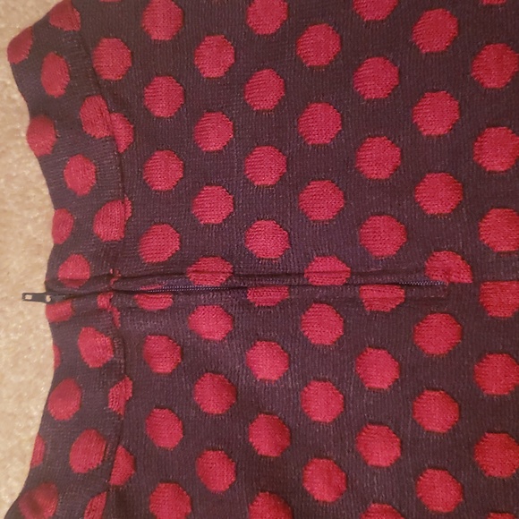 Modcloth  sweater skirt, navy with red polka dots. - Picture 11 of 11